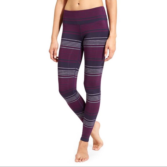 Athleta Purple Stripe Chaturanga Legging Size M - Picture 1 of 12